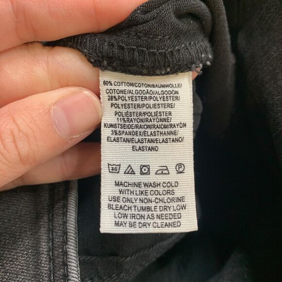 We The Free People Skirt Womens 26 Black Fade Denim Maddie Zip Front Slit Midi - Picture 9 of 12